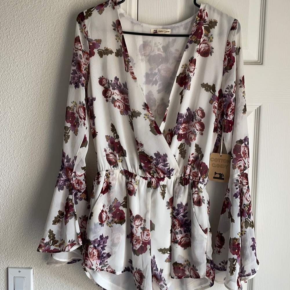 White floral romper